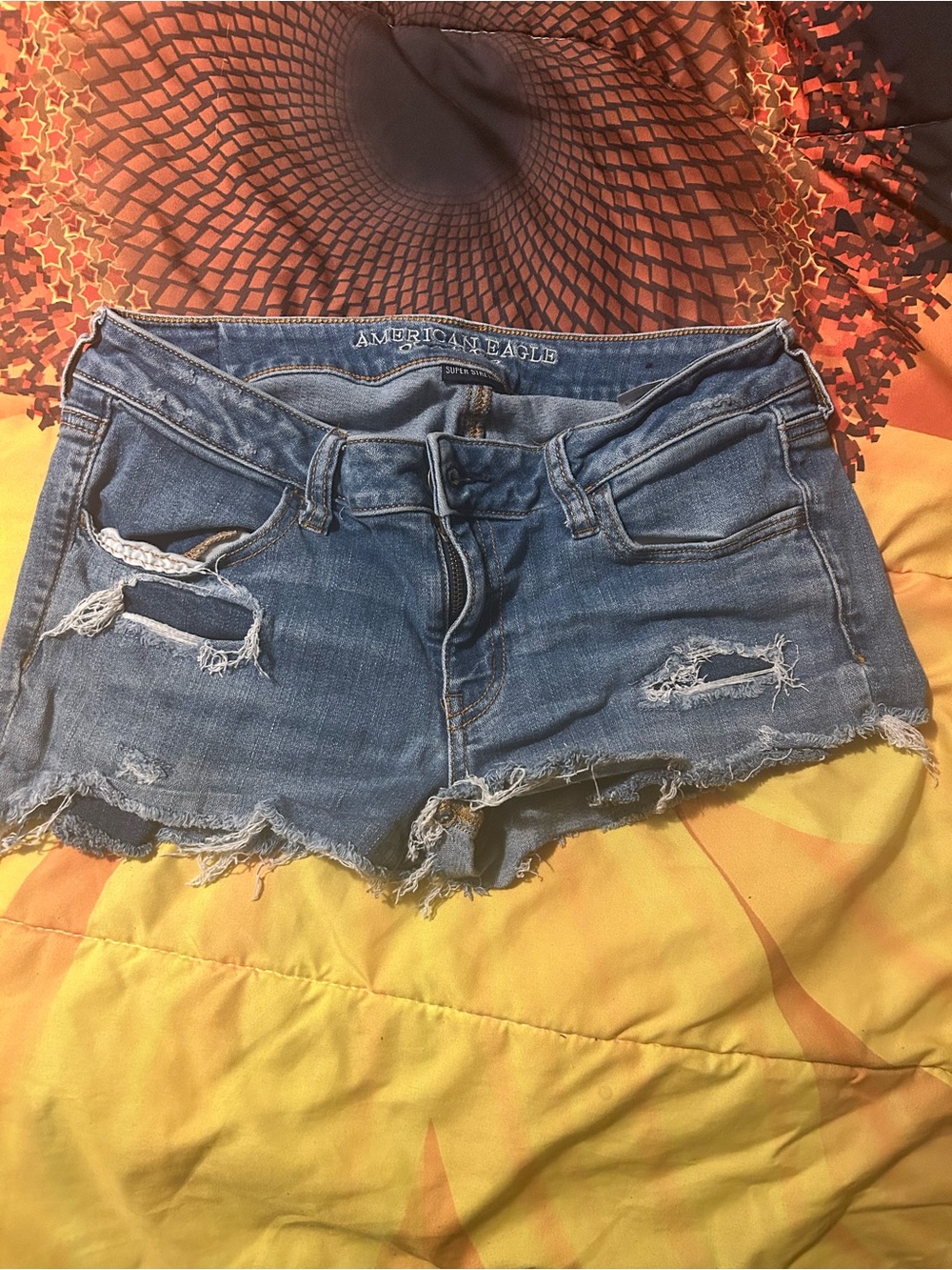 American Eagle Outfitters Distressed Blue Denim Cutoff Shorts